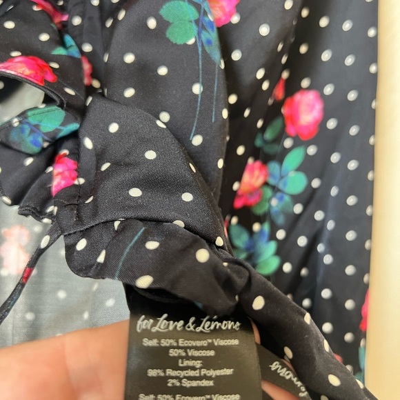 For Love & Lemons Rosen tie front black top size XXS - Picture 3 of 9